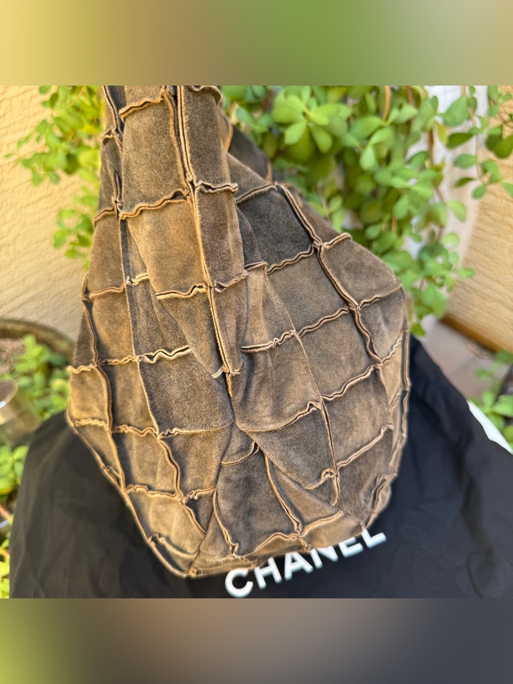CHANEL Brown Patchwork Suede Shoulder Bag - Picture 8 of 14